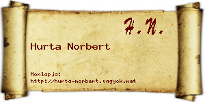 Hurta Norbert névjegykártya